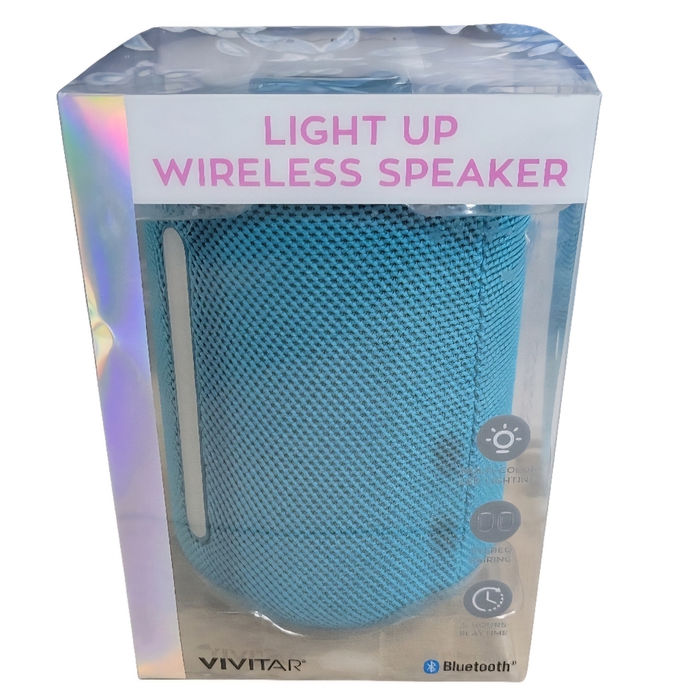 Vivitar Light Up Wireless Speaker Bluetooth Teal